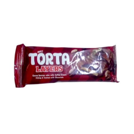 صورة تورتا رولز- كيك كاكاو ملفوف محشو بكريمة القهوه ومغطي بالشيكولاتة  