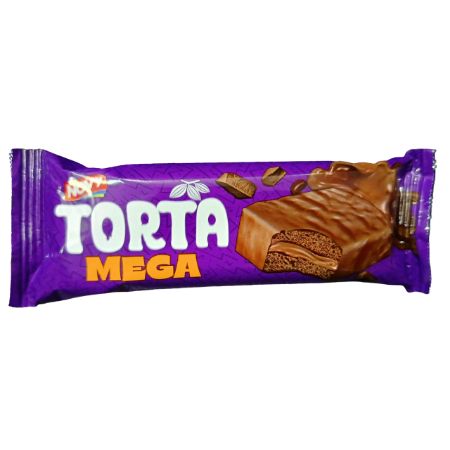 صورة تورتا ميجا كيك اسفنجي محشو بكريمة الشوكلاتة ومغطي بالشيكولاتة - 12 قطعه 