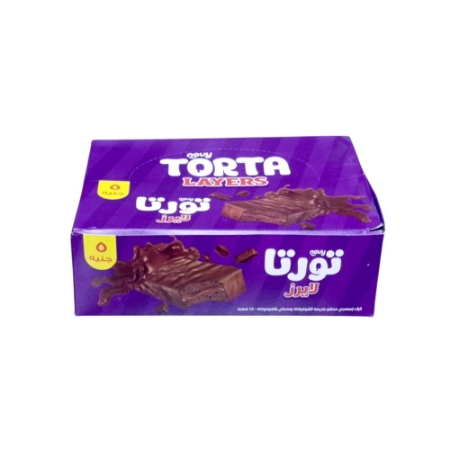 صورة تورتا ميجا كيك اسفنجي محشو بكريمة الشوكلاتة ومغطي بالشيكولاتة - 12 قطعه 