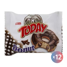 صورة توداي دونات كيك مغطي بطعم الشيكولاته ومحشو بكريمه الكاكاو 