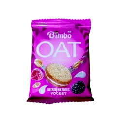 صورة بيمبو بسكويت شوفان محشي بكريمة زبادي ميكس توت