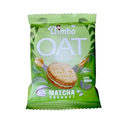 صورة بيمبو بسكويت شوفان محشي بكريمة الماتشا وجوز الهند