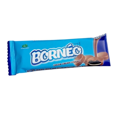 صورة بسكويت بورنيو مغطي بالكاكاو ومحشو بطعم الفانيليا