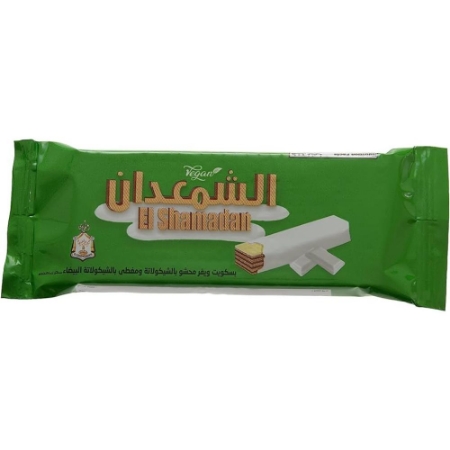 صورة بسكويت ويفر محشو بالشيكولاتة ومغطي بالشيكولاتة البيضاء من الشمعدان - 10 جنيه