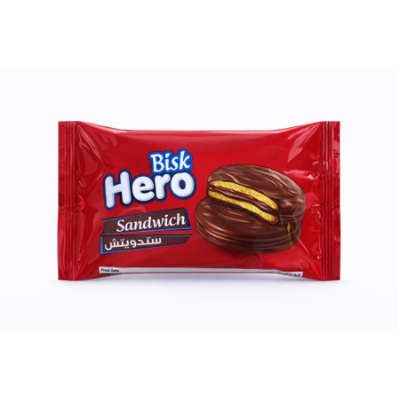 صورة هيرو بسكويت ساده ناعم محشو بكريمة الكاكاو و مغطي بالشوكولاتة