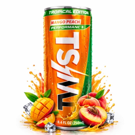 صورة تويست مشروب طاقة غازي بنكهة المانجو خوخ-250مللي