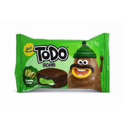 صورة تودو كب كيك شوكولاتة محشو بكريمة الفستق ومغطي بالشوكولاتة