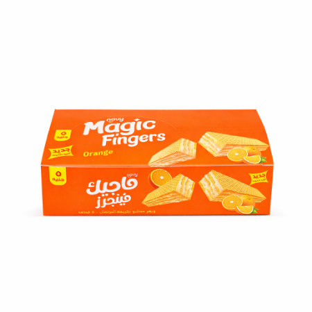 صورة ماجيك فينجرز ويفر كاكاو محشو بكريمة البرتقال - 6 عبوة 