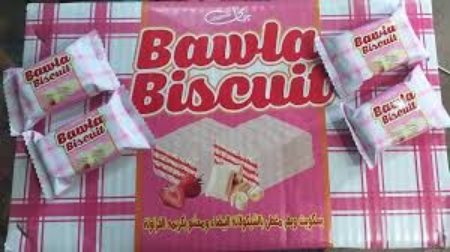 صورة  باولا بسكويت ويفر مغطي بالشيكولاتة البيضاء ومحشو كريمه بطعم الفراوله - 250 جم