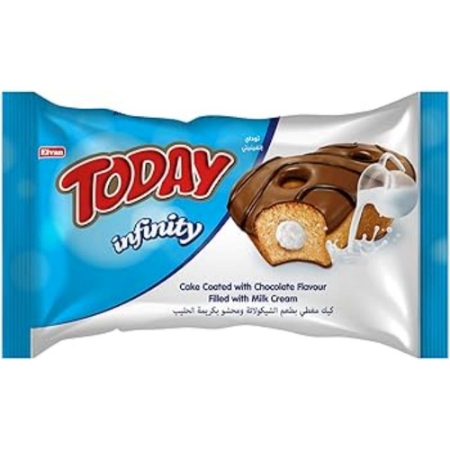 صورة توداي انفينيتي كيك مغطي بطعم الشيكولاته ومحشو بكريمه الحليب 