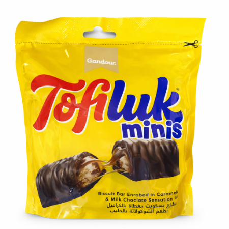 صورة وارد السعودية طوفي لاك قطع بسكويت مغطاه بالكراميل وبطعم الشوكولاتة بالحليب-160 جرام