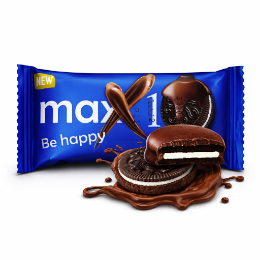 صورة ماكسي وان بسكويت محشو بكريمة الفانيليا مغطي بالشوكولاتة