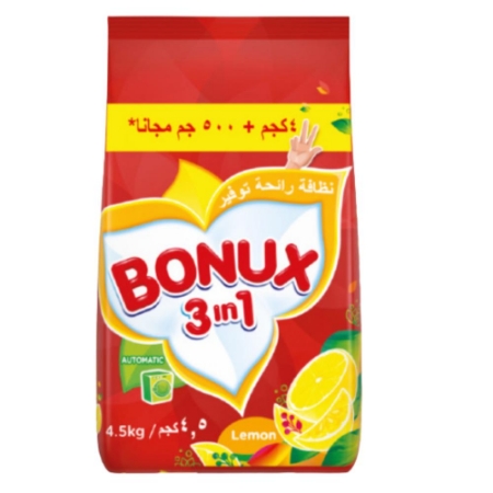 صورة بونيكس مسحوق أتوماتيك برائحة الليمون – 4.5 كجم