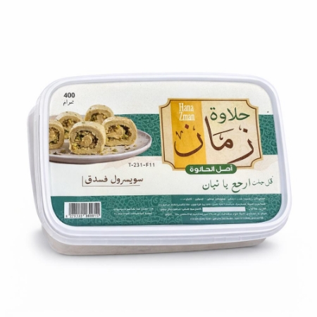 صورة حلاوة زمان طحينية وش الحلة سويسرول فستق- 400جم 