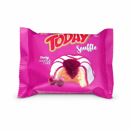 صورة توداي سوفليه كيك مع صوص الكرز مغطي بالشيكولاته البيضاء - 15ج