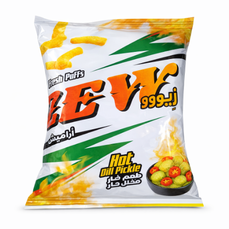صورة زيووو اراميش بافس بطعم الخيار المخلل الحار