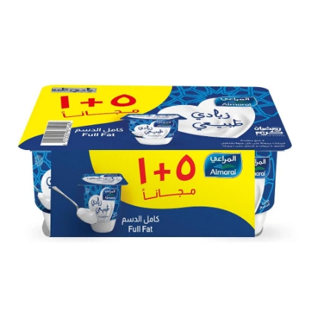 صورة زبادي سادة طبيعي المراعي - 105 جم - 6 وحدات 